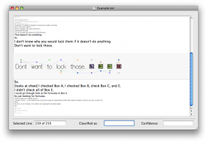A screenshot of our prototype Transcript Viewer
